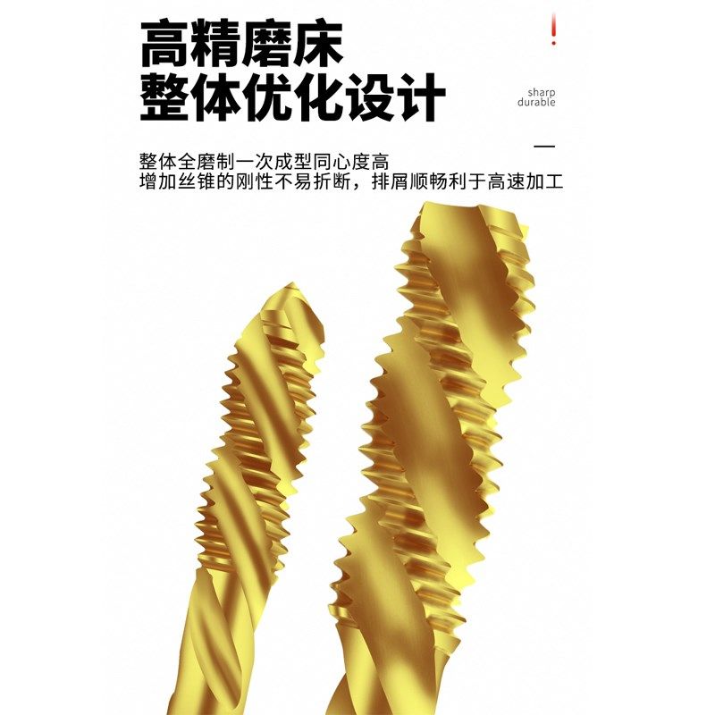 高钴镀钛左牙螺旋丝攻M2///8-m1不锈钢用细牙丝锥美制UNC