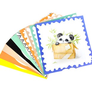 方形边卡纸边裱框儿童马笔手绘创意美术硬卡纸彩铅