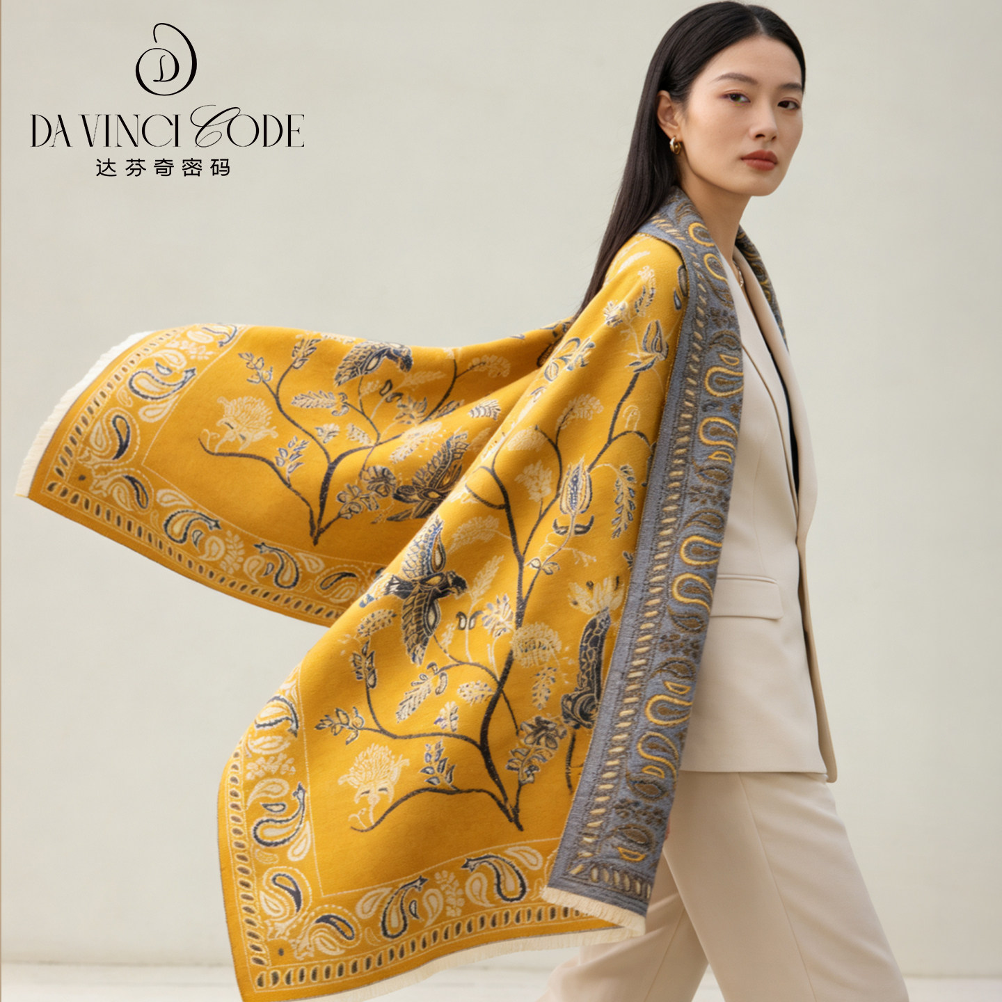 披肩外搭女2025新款高级感仿羊绒保暖围巾女百搭配大衣的羊绒围巾