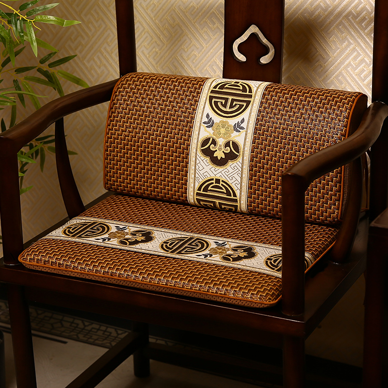 中式红木沙发坐垫夏季凉席座垫圈椅餐椅垫藤席沙发垫夏天防滑椅垫