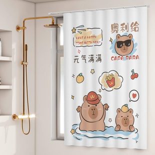 浴室厕所卫生间厨房窗帘免打孔卧室遮档帘防窥防水防走光帘子
