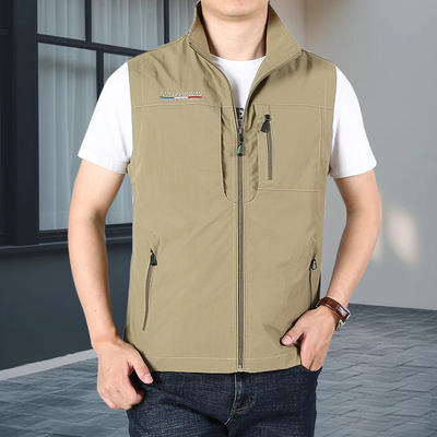 2026春季新款背心无袖坎肩男士户外多口袋加绒加厚摇粒绒马甲Q1