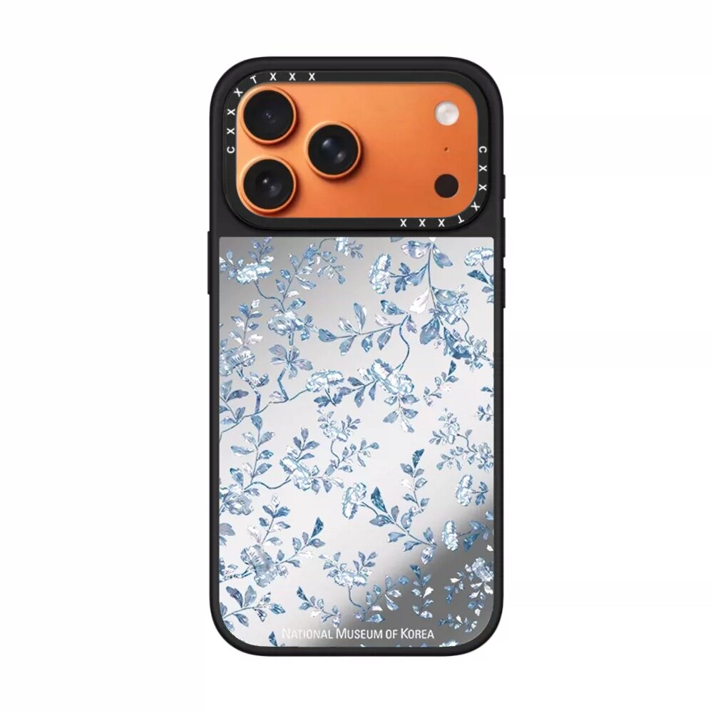 冰蓝色藤蔓花枝适用于苹果iPhone18/17/16/15/14/13ProMax个性高级艺术街头清冷文艺手机壳防摔保护套MagSafe