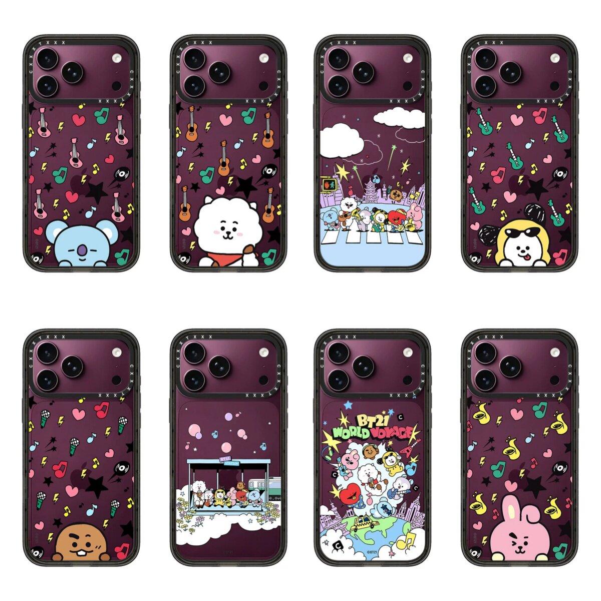 BT21音乐考拉勃艮第酒红色适用于苹果iPhone18/17ProMax小众卡通16pm磁吸手机壳15pm防摔14/13p保护套MagSafe