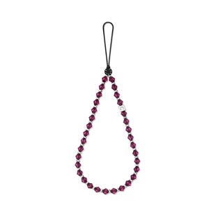 新款紫水晶手机挂链银色银白珍珠串珠手腕带挂绳挂件华强北代购