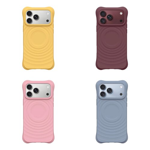 勃艮第酒红色水波纹苹果18/17Promax手机壳适用于iPhone16Pro磁吸保护15/14pro硅胶时尚防摔保护套华强北代购