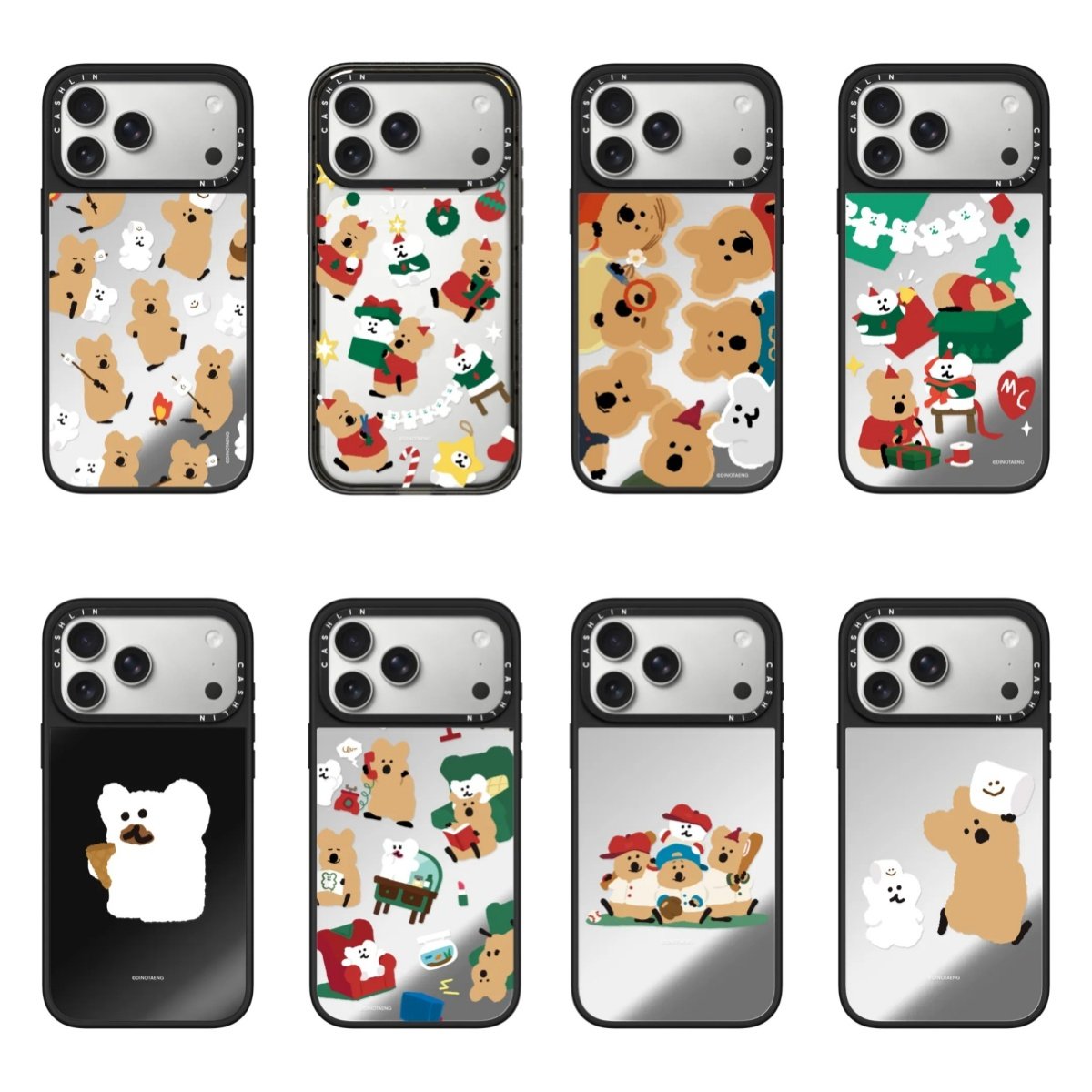 圣诞柿子熊DINOTAENG17Pro手机壳适用iPhone16ProMax波波和柿子熊15plus可爱卡通14Pro防摔保护套13/12/11硬