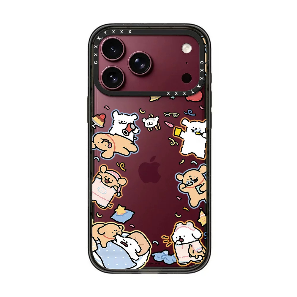 Maltese 小狗欢乐聚会适用于苹果iPhone18/17/ProMax/磁吸卡通元气热闹童趣治愈耐看手机壳防摔保护套MagSafe