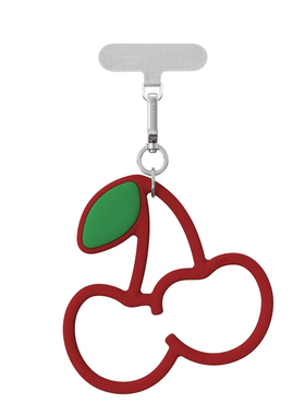 新款红色樱桃手机腕带钥匙圈扣手机壳配件挂饰女生时尚通用手机链