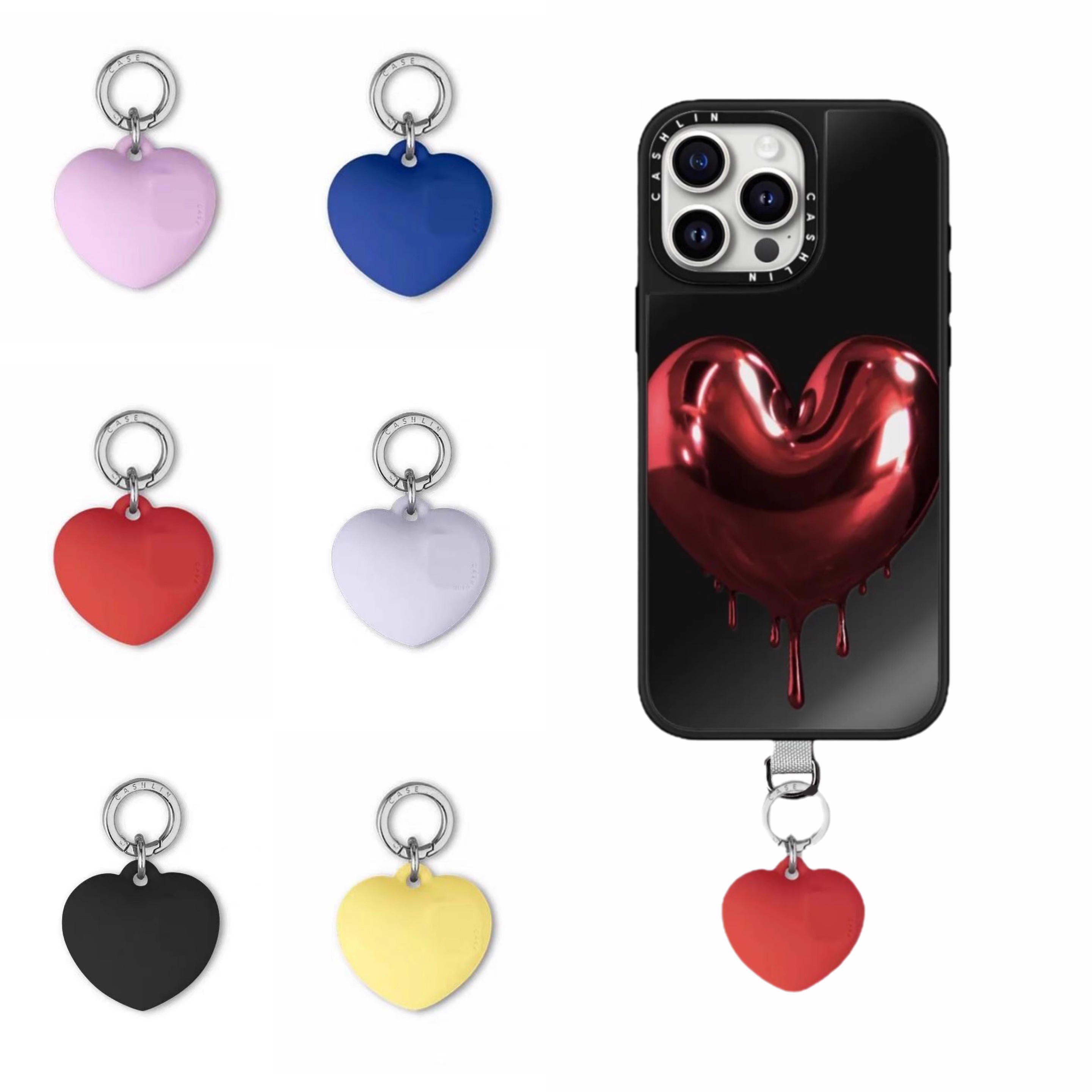 嘭嘭爱心挂钩钥匙扣可爱吊坠小配件手机链条像素兔兔华强北代购