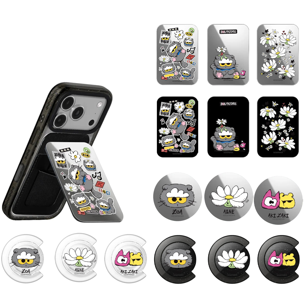 权志龙ZOA&FRIENDS云猫磁吸支架适用苹果通用MagSafe手机折叠支架