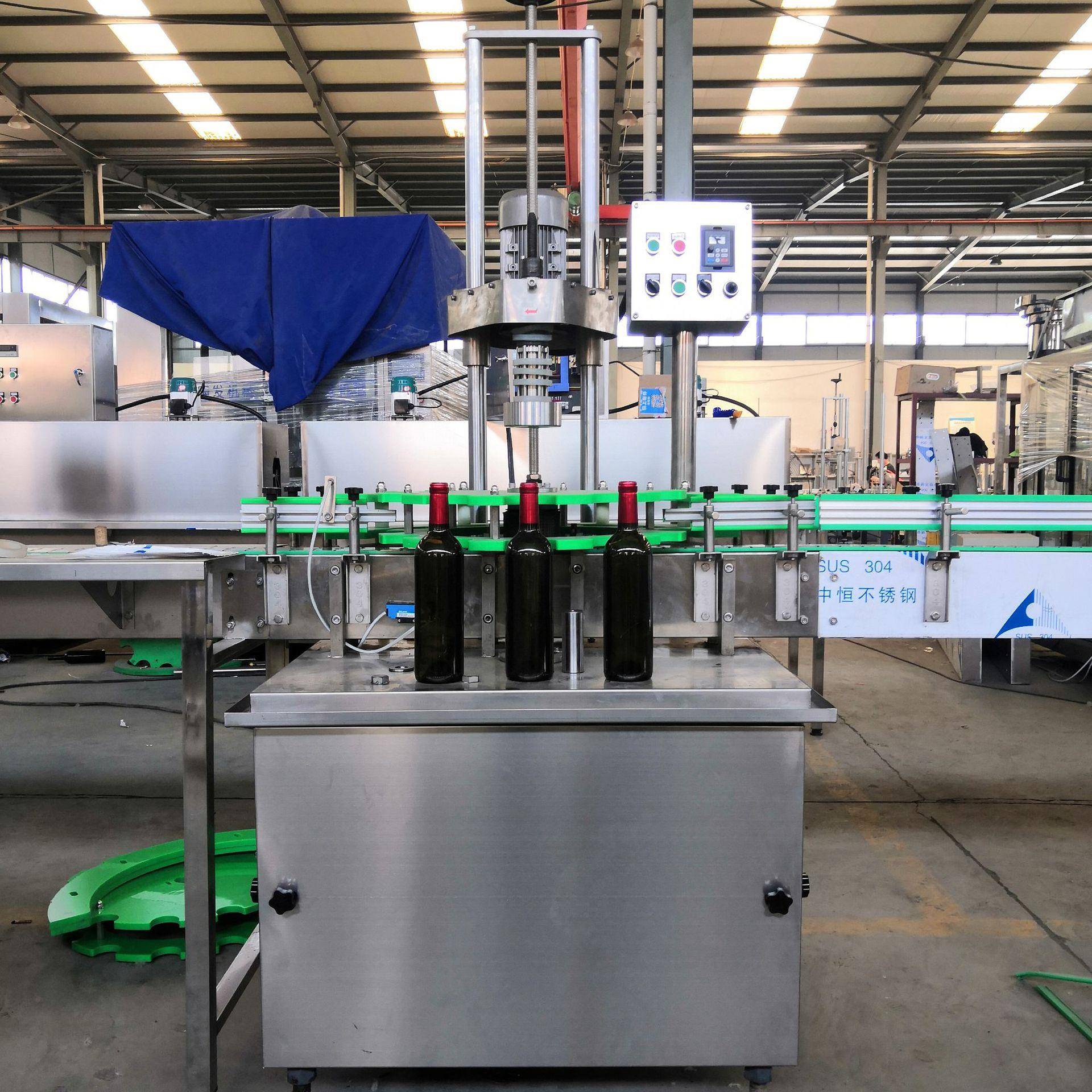 全自动白酒口服液铝塑旋盖封口机罐头压盖机红酒葡萄酒打塞封口机