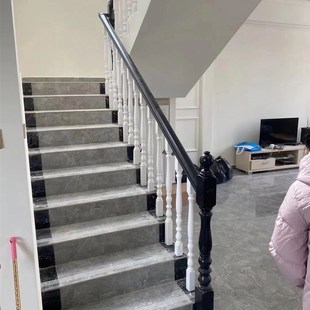 室内大柱小柱楼梯扶手实木楼梯栏杆室内楼梯立柱烤漆扶手家用护栏
