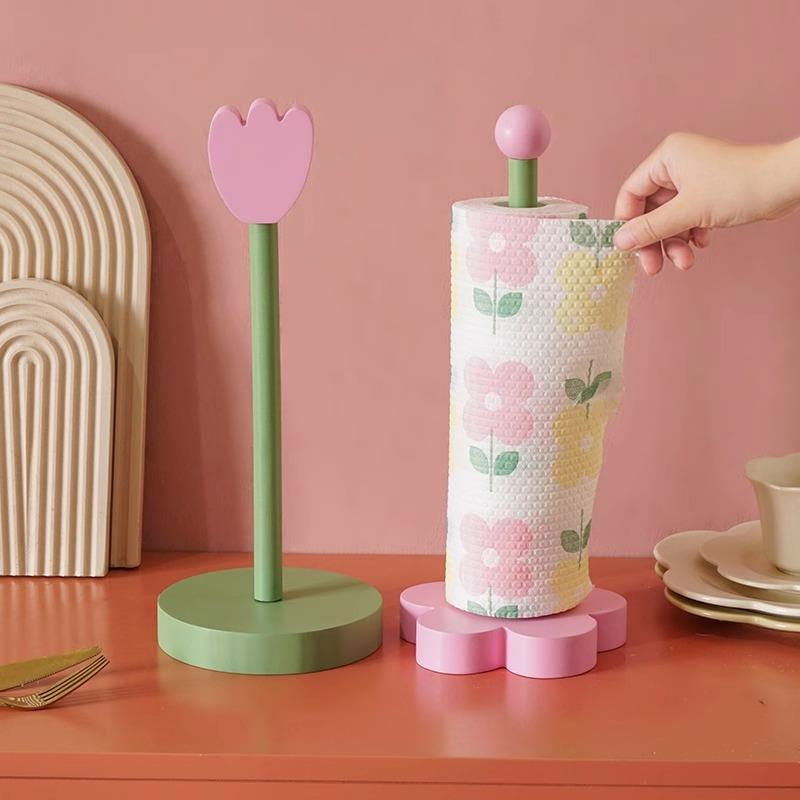 郁金香创意纸巾架免打孔卷纸架厨房抹手家居好物餐桌收纳架置物架