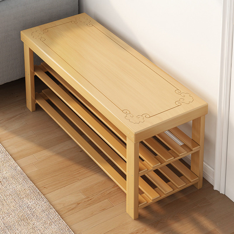 新款 换鞋凳家用门口入户简易鞋架卧室出租房实用多层经济型实木