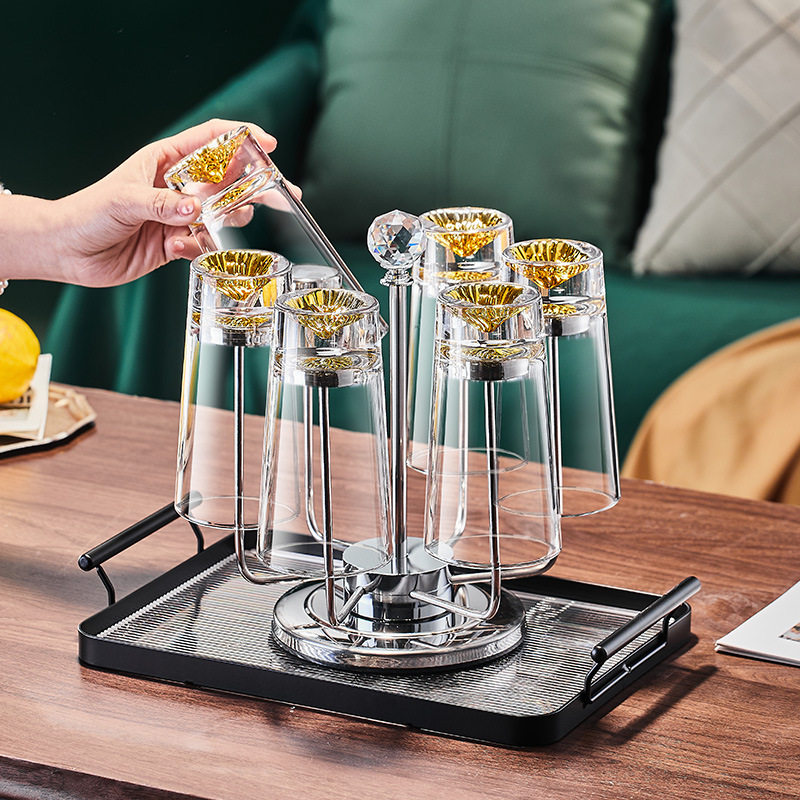 新款 富士山玻璃杯家用客厅耐高温泡茶杯待客高级感饮料杯水杯套