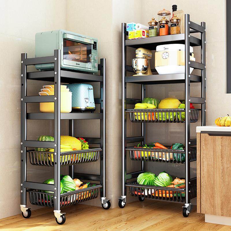 厨房菜篮子置物架多层落地微波炉烤箱夹缝储物架推车蔬菜收纳架子,厨房/烹饪用具,厨房置物架/置物柜/角架,淘宝优惠券,粉丝福利购,淘宝优惠卷