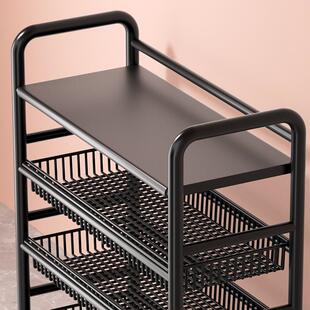 厨房置物架落地多层微波炉架子家用货架锅架蔬菜篮推车收纳储物架