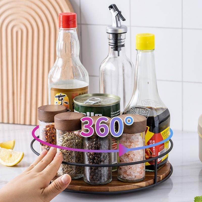 厨房调料置物架盐酱醋调味料品瓶罐收纳盒360旋转盘台面佐料架子,厨房/烹饪用具,调料置物架,淘宝优惠券,粉丝福利购,淘宝优惠卷