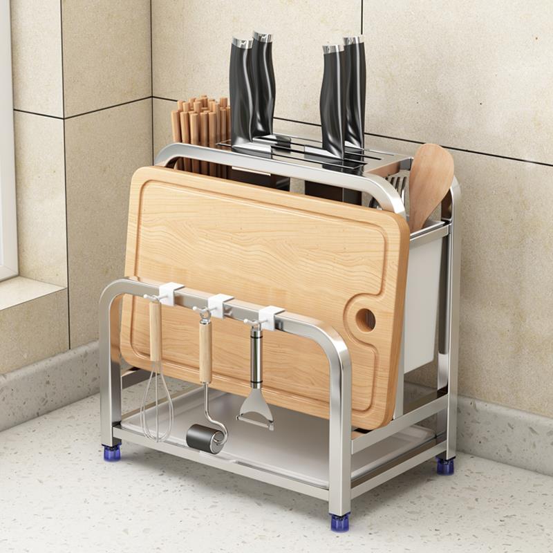 304不锈钢刀架厨房用品筷子砧板菜板菜刀具置物架家用沥水收纳架