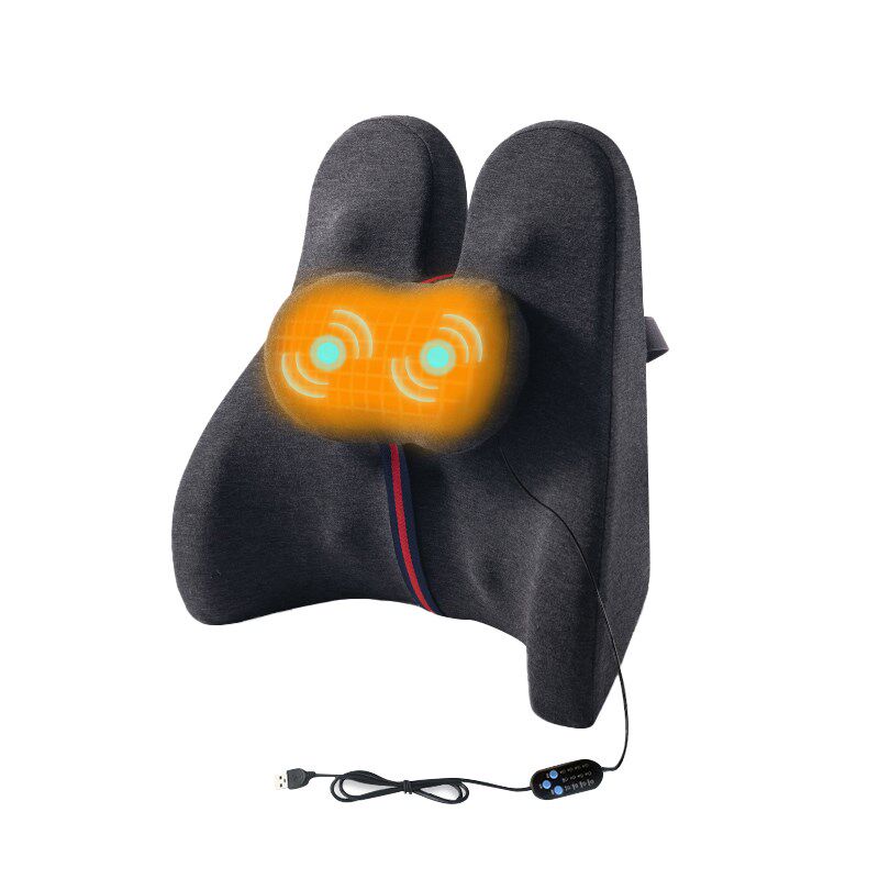 电动热敷按摩靠垫办公久坐护腰枕垫电脑椅靠背记忆棉车载腰部腰靠