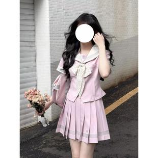 来块 草莓牛乳 水玉夏服夏季 日系校供水手服学院JK制服百褶裙套装