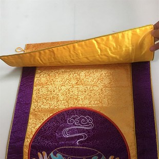 戒定真香档刺绣十供养佛堂寺院托盘粉盅装手工制作贡锻潮绣