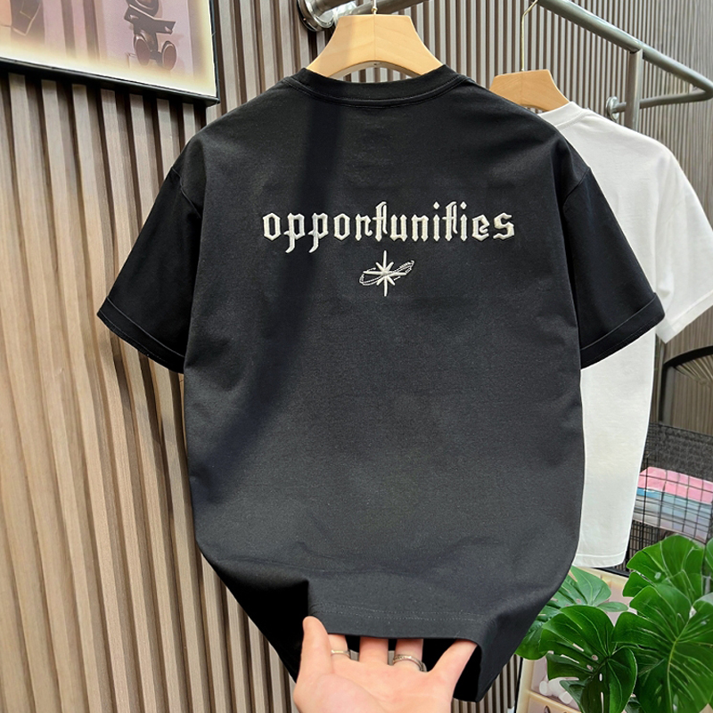 夏季高端刺绣T恤男士潮流