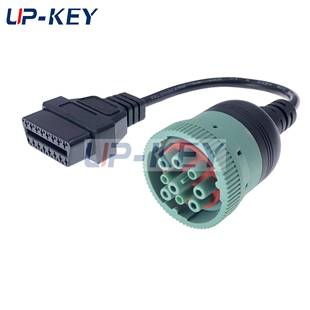 J1939转OBD母头连接线重型卡车数据转接线挖掘机诊断接口9P转接线
