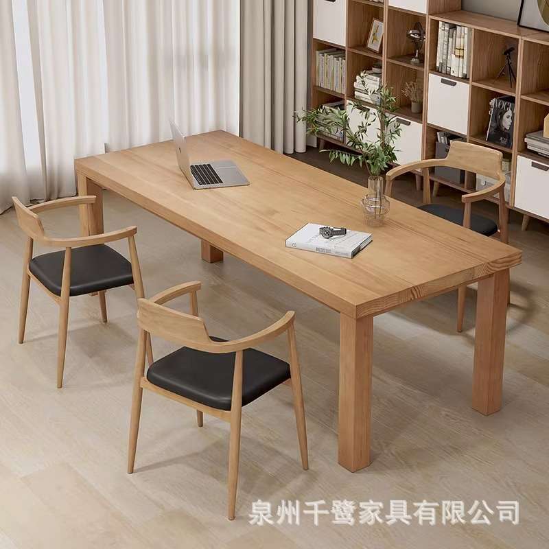 北欧全实木大书桌长条桌客厅电脑桌学习桌家用办公桌长桌子工作台