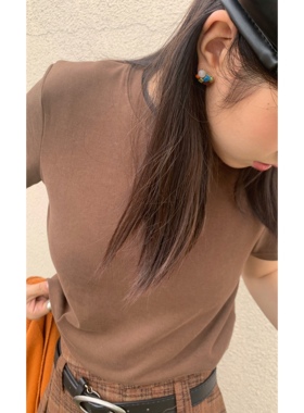 HiiThere百搭内搭软糯纯棉简约圆领正肩基础款韩系ins风短袖T恤