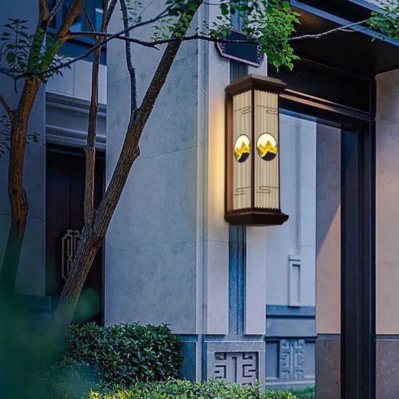 繁逸户外壁灯家用中式阳台太阳能室外墙壁灯花园别墅防水庭院壁灯