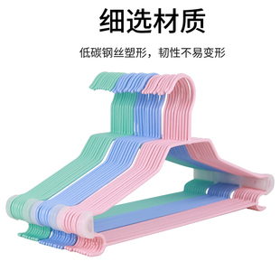 杰利来彩色加粗耐用防锈实心扭花S型多功能带挂勾防滑衣架子裤架