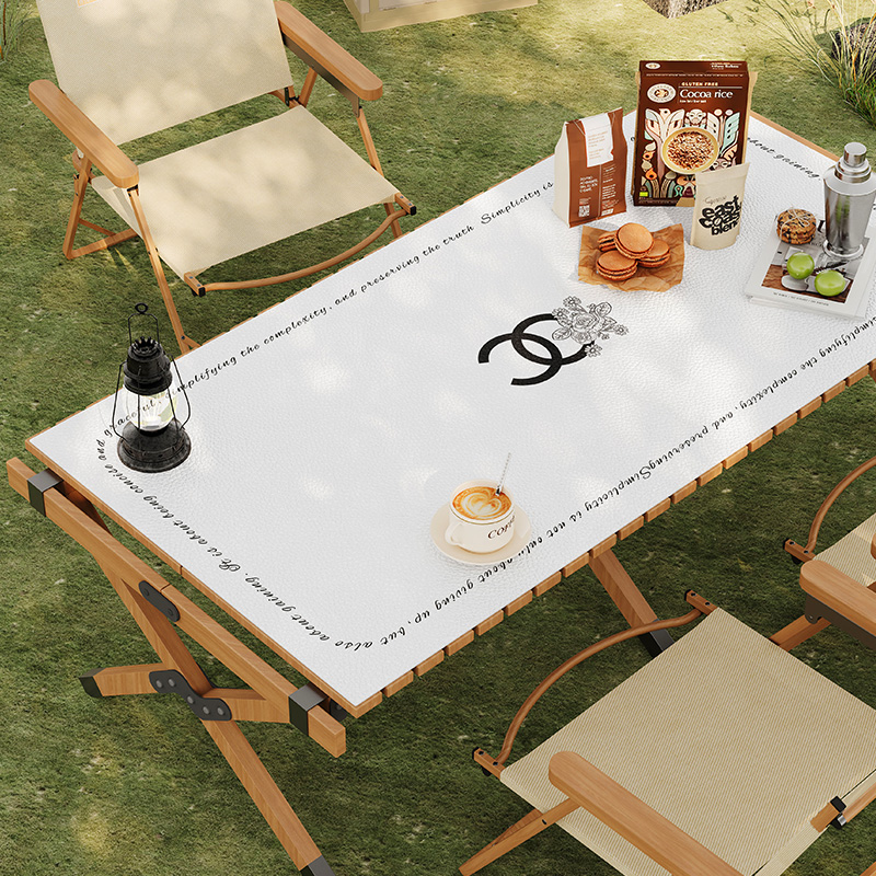 户外桌布露营野餐蛋卷桌桌垫皮革防水防油免洗防烫轻奢高级感台布