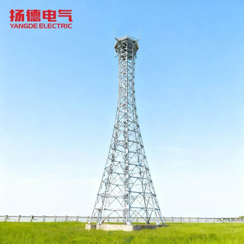 雷达塔钢结构电力塔避雷电力传输通讯塔安装单管气象信号钢杆塔