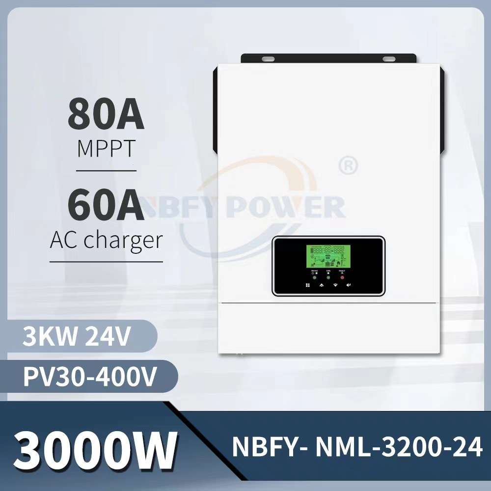 3KVA 3000W逆控一体机内置MPPT80A 24V 3K Hybrid Inverter