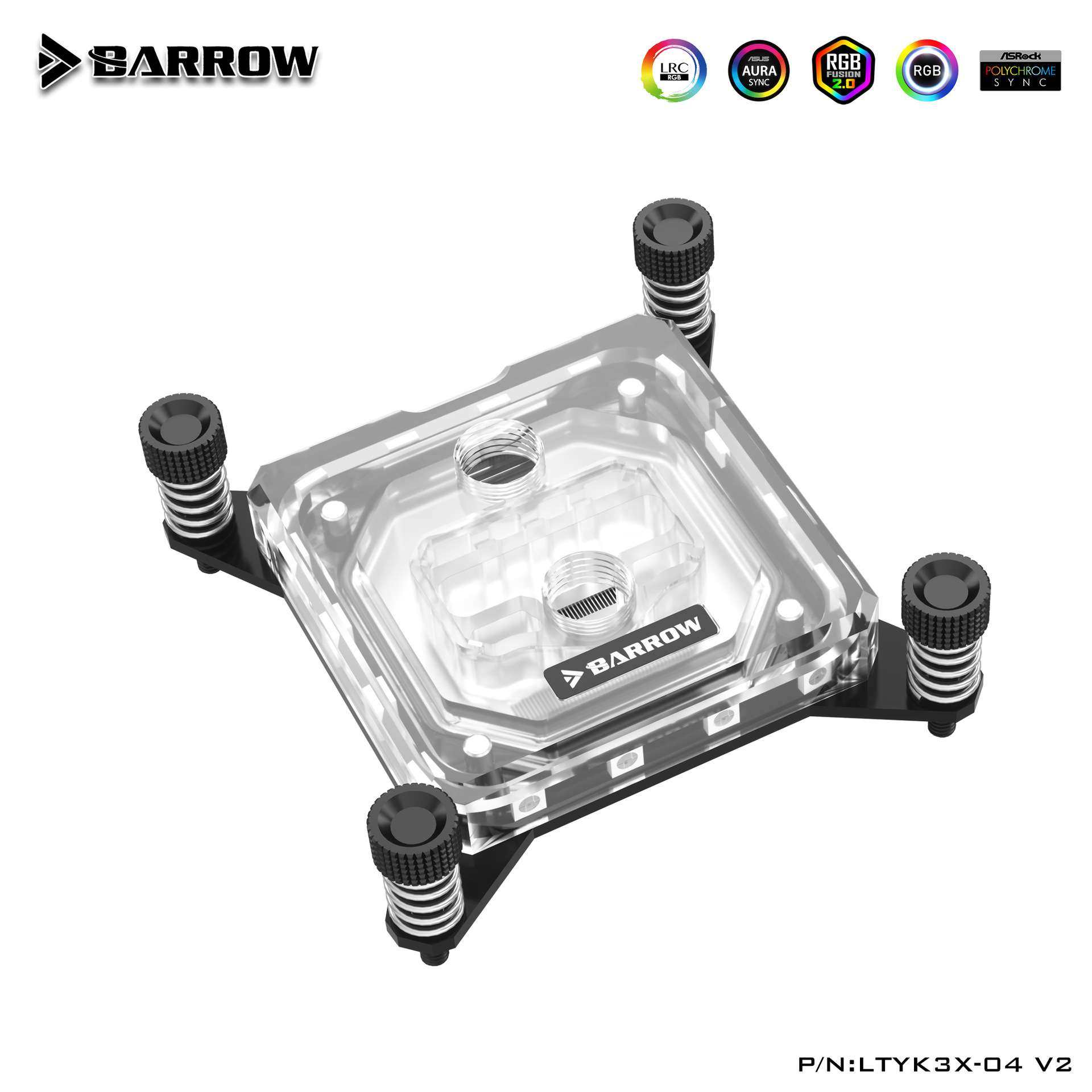 Barrow X99/X299平台喷射微水道CPU水冷头亚克力极光LTYK3X-04 V2