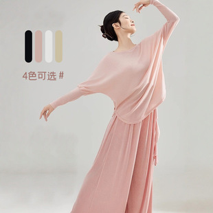 舞蹈服女成人款宽松仙气飘飘现代舞日常艺考生长袖上衣罩衫练功服