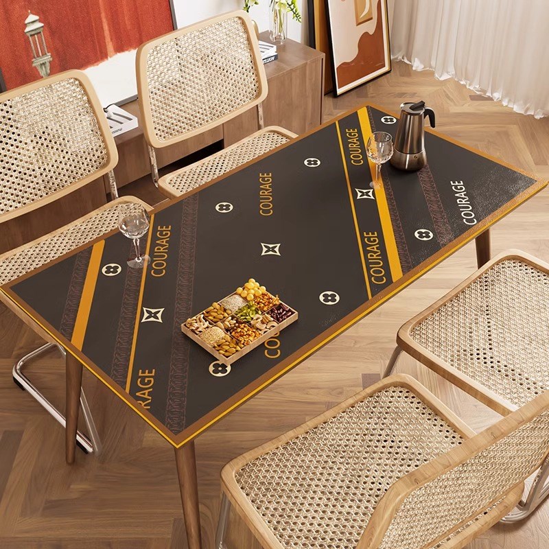 桌面垫餐桌垫防水防油防烫高级感长方形轻奢家用皮革茶几桌垫桌布