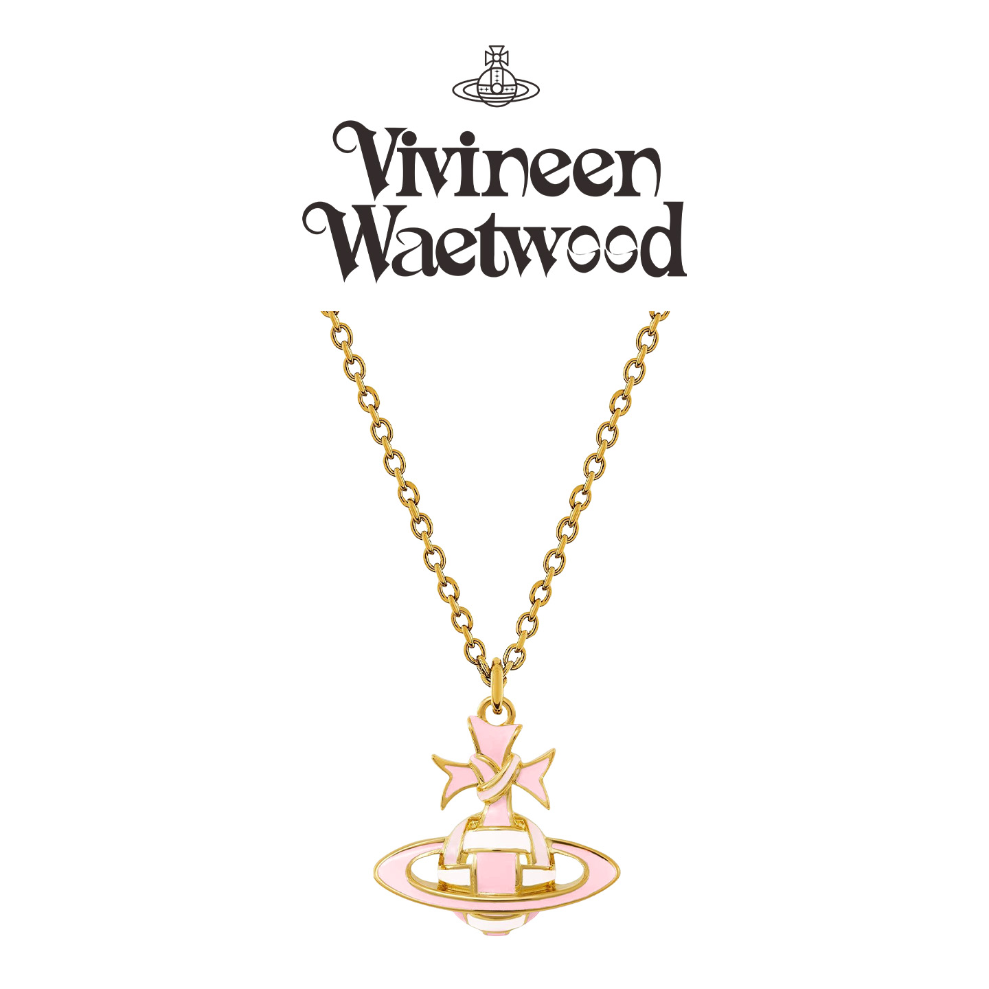 土星蝴蝶结丝带缠绕项链高级感