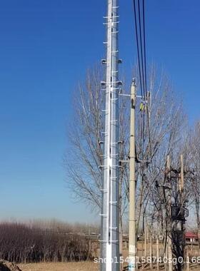 供应银白色66KV单回路钢杆价格 12米直线杆塔 热浸锌35KV多棱形钢