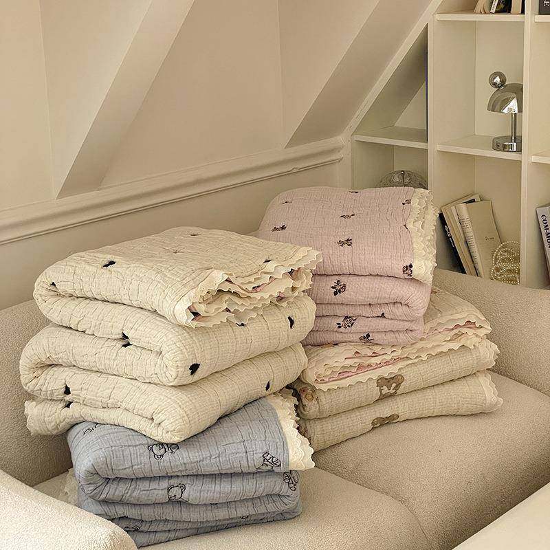 2025新款韩版花边十层纱布提花春秋被枕巾三件套棉花糖泡芙被芯++,农机/农具/农膜,其它农用工具,淘宝优惠券,粉丝福利购,淘宝优惠卷