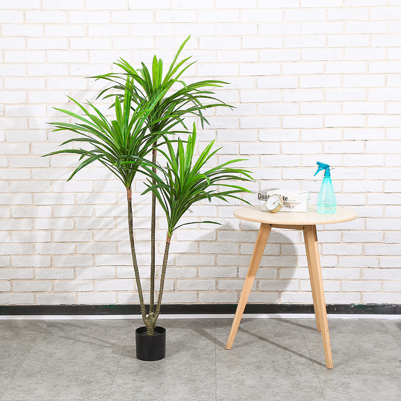 仿真植物工艺龙血铁树绿色植被家具装饰办公桌面仿真盆栽摆件摆饰