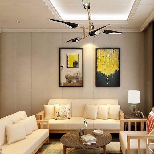 竹木纤维集成墙板电视背景墙石塑墙板全屋整装工装吊顶定制护墙板