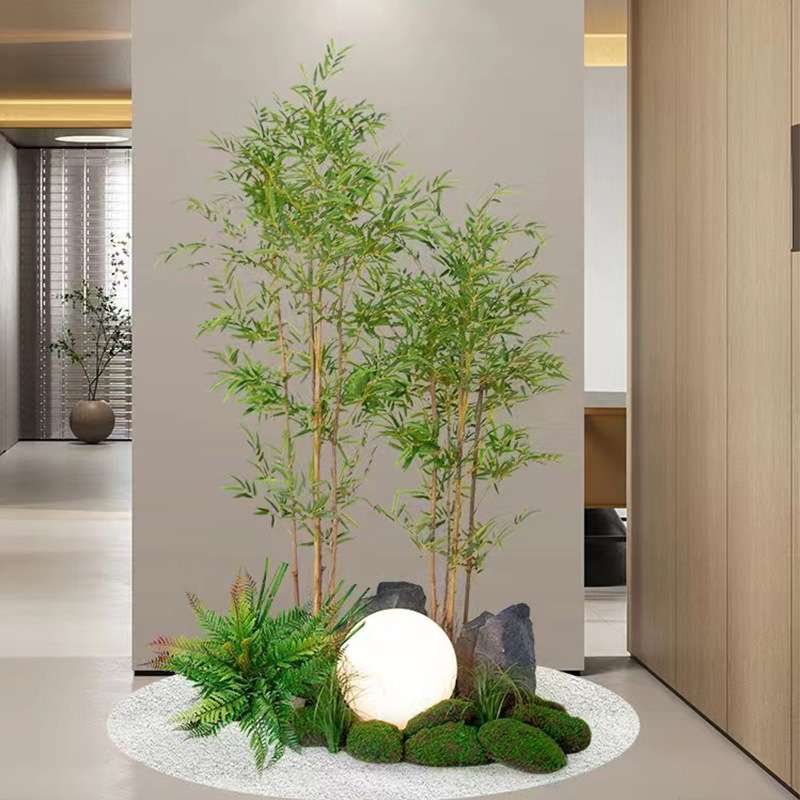 艺卉仿真绿植竹子落地盆栽摆件装饰室内摆设新中式禅意造景盆景
