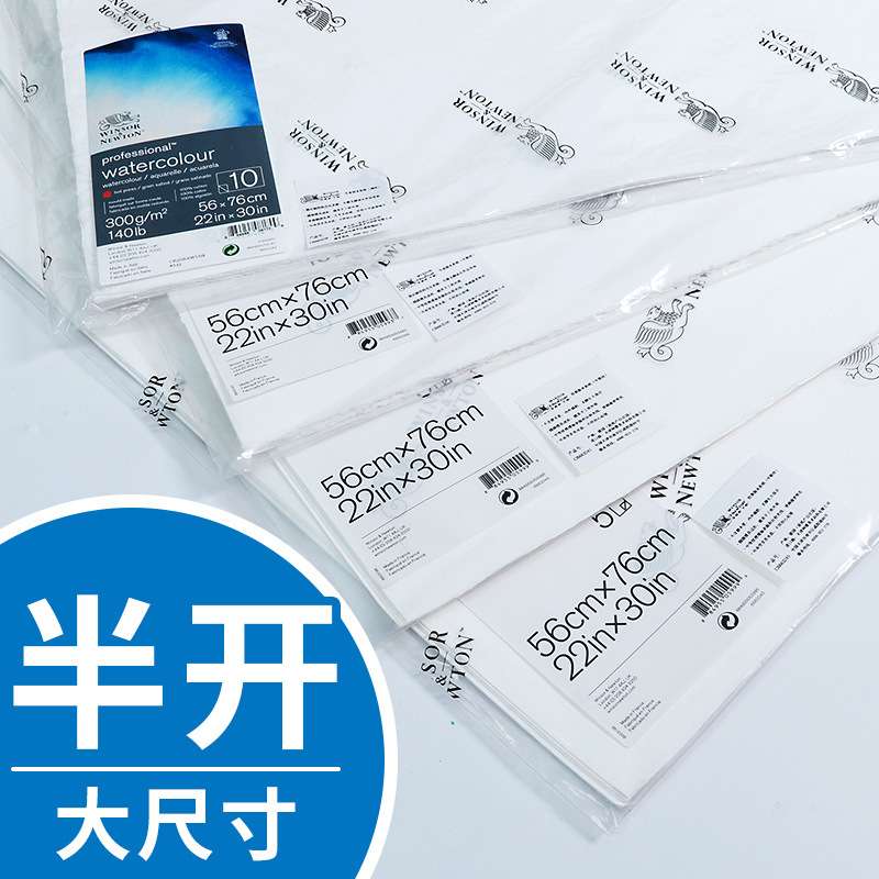 温莎牛顿艺术家级专业级水彩纸半对开全棉A5木浆300g640克经典版