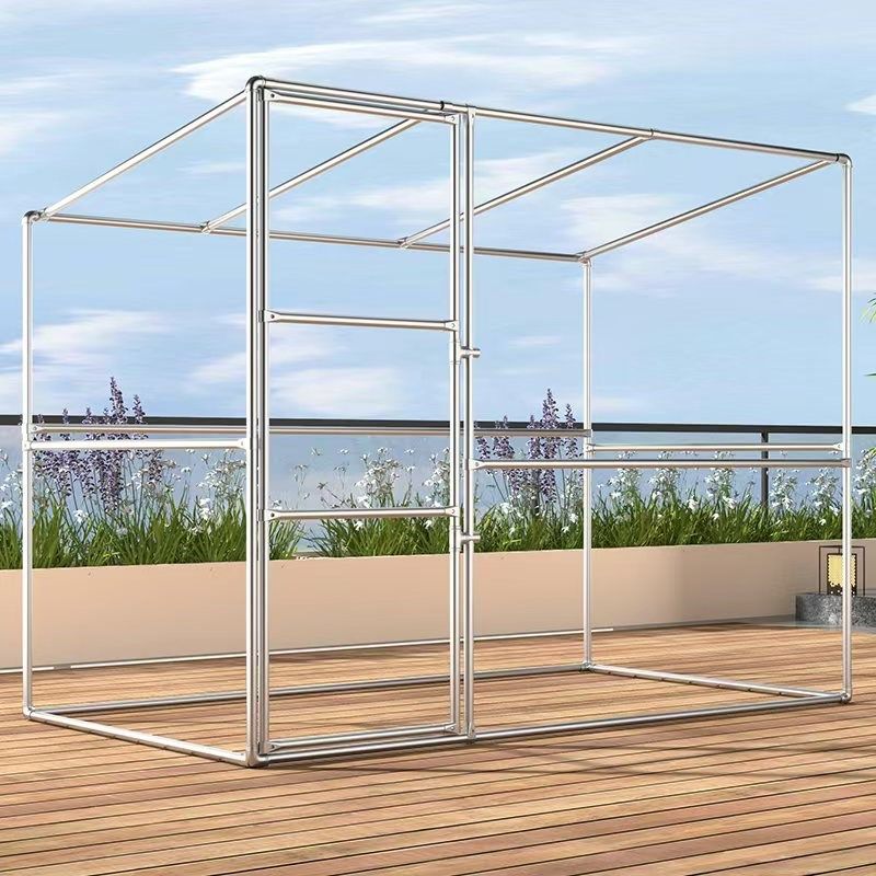 镀锌钢管斜坡落地室外防风花架遮阳雨棚爬藤葡萄架保温架子可定制