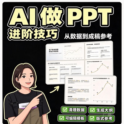 AI制作PPT进阶技巧数据整理生成大纲可编辑版式模板全套参考资料