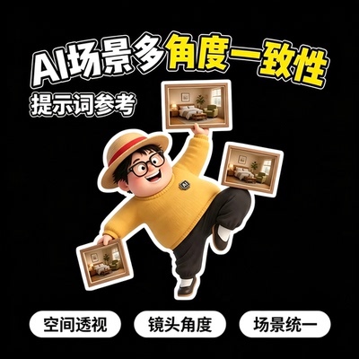AI场景多角度一致出图教程空间透视镜头把控画面统一提示词参考
