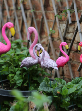 花园装饰 庭院布置草坪橱窗装饰道具摆设仿真动物火烈鸟装饰摆件